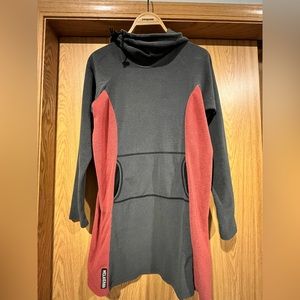 Womens Melanzana large microgrid fleece dress